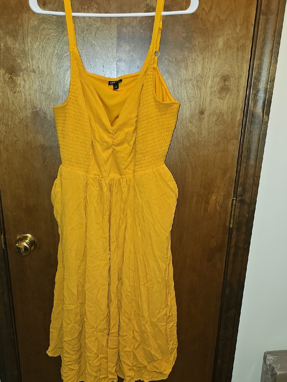 torrid Mustard Yellow Midi Sundress with Smocked Sides